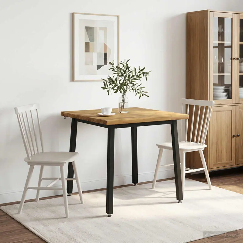 Vidaxl 60 x 55 x 75 cm massief acaciahout wit en zwart rechthoekig