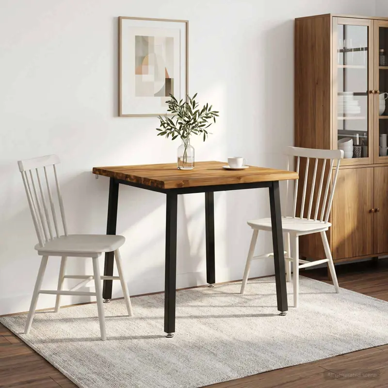 Vidaxl 70 x 70 x 75 cm massief acaciahout naturel en zwart vierkant