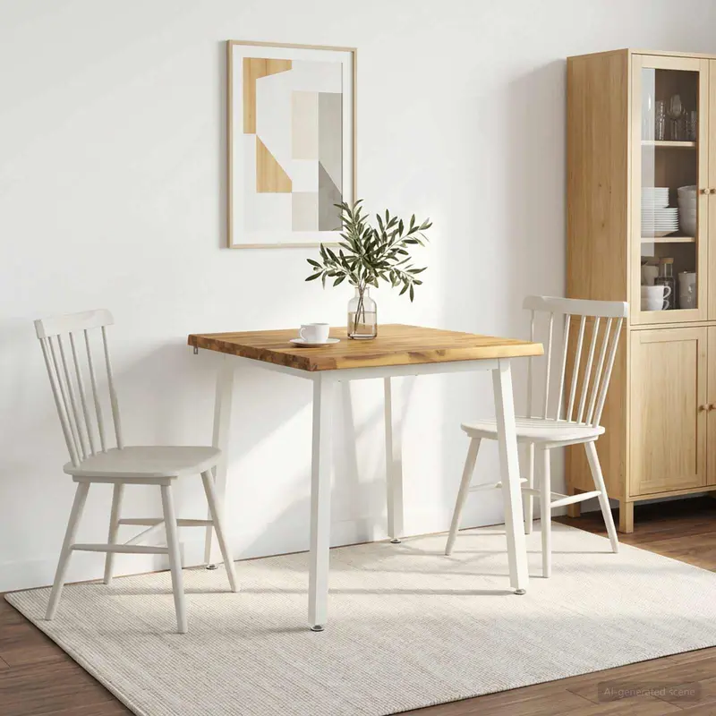 Vidaxl 70 x 70 x 75 cm massief acaciahout wit vierkant