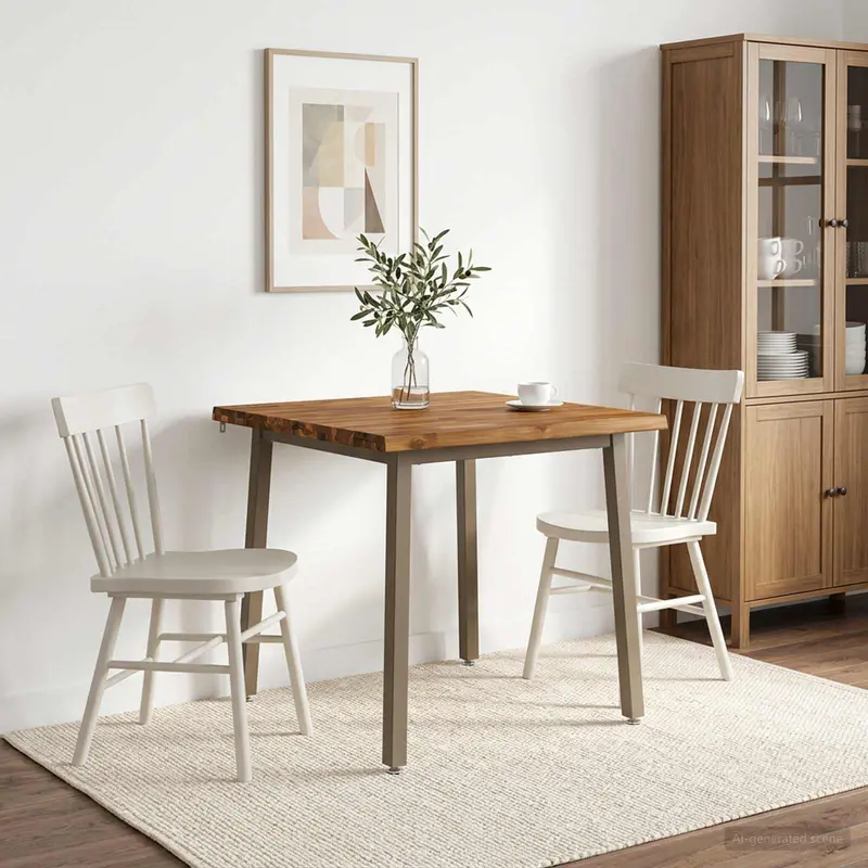 Vidaxl 80 x 80 x 75 cm massief acaciahout natuurlijk en koffie