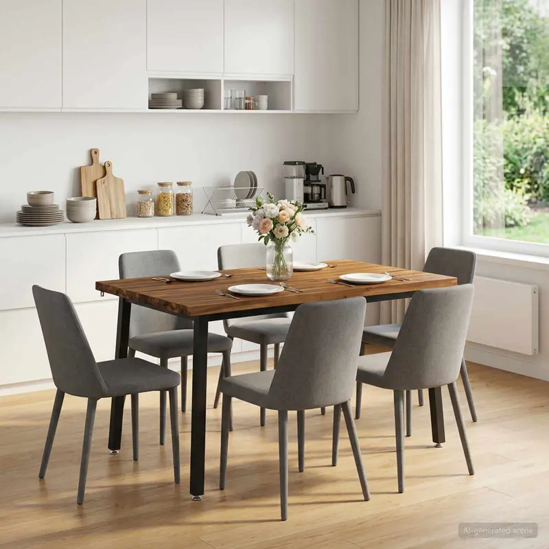 Vidaxl 90 x 55 x 75 cm massief acaciahout naturel en zwart rechthoekig