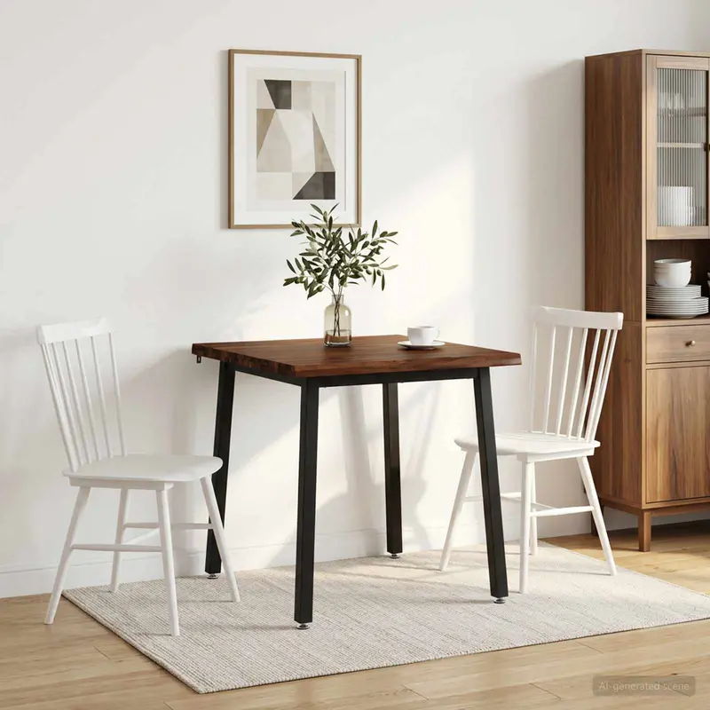 Vidaxl 90 x 90 x 75 cm massief acaciahout donkerbruin en zwart