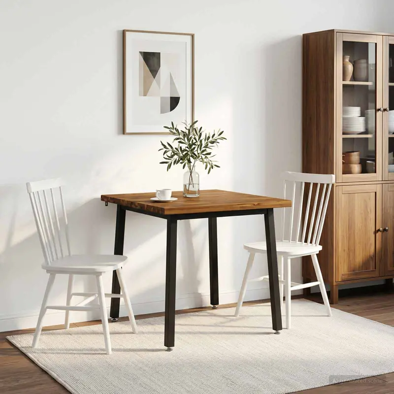 Vidaxl 90 x 90 x 75 cm massief acaciahout naturel en zwart vierkant