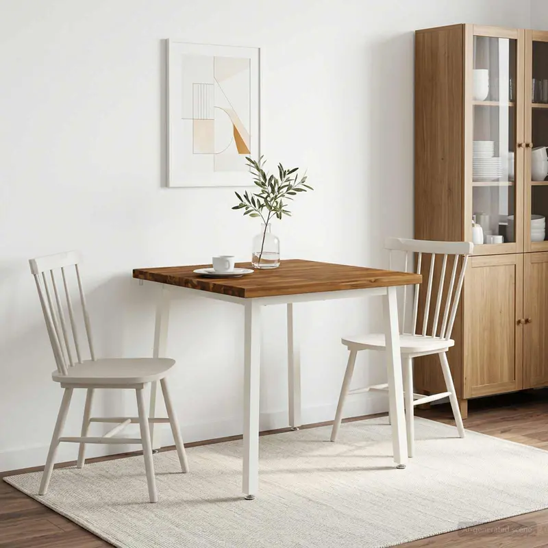 Vidaxl 90 x 90 x 75 cm massief acaciahout natuurlijk en wit vierkant