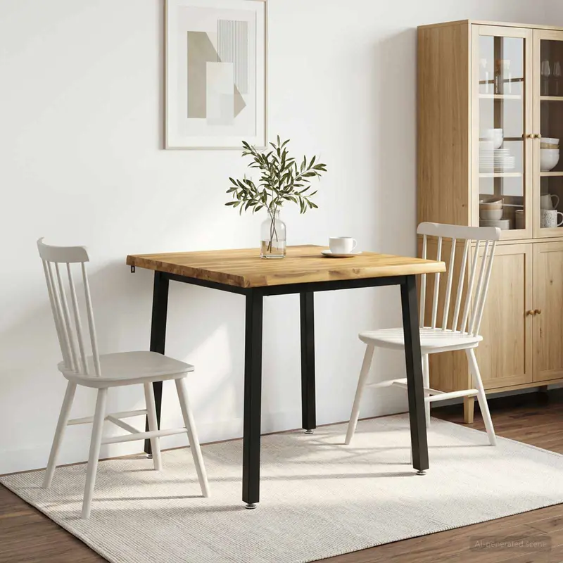 Vidaxl 90 x 90 x 75 cm massief acaciahout wit en zwart vierkant
