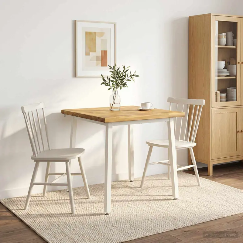 Vidaxl 90 x 90 x 75 cm massief acaciahout wit vierkant