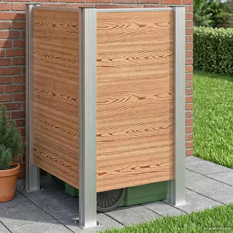 Vidaxl afvalbak schutting bruin 85 x 85 x 115 cm aluminium en wpc