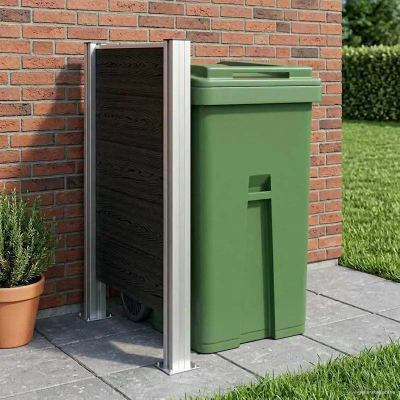 Vidaxl afvalbak schutting grijs 85 x 12 x 115 cm aluminium en wpc