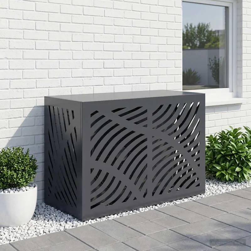 Vidaxl airconditioner hoes antraciet 90 x 40 x 60 cm staal