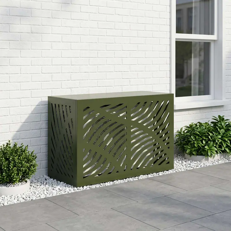 Vidaxl airconditioner hoes olijfgroen 90 x 40 x 60 cm staal
