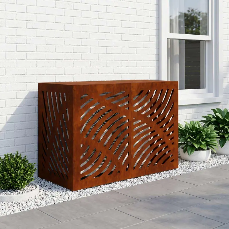Vidaxl airconditioner hoes roestkleurig 90 x 40 x 60 cm weervast staal