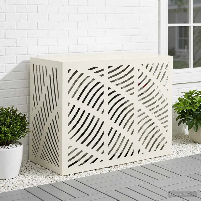 Vidaxl airconditioner hoes wit 110 x 50 x 80 cm staal