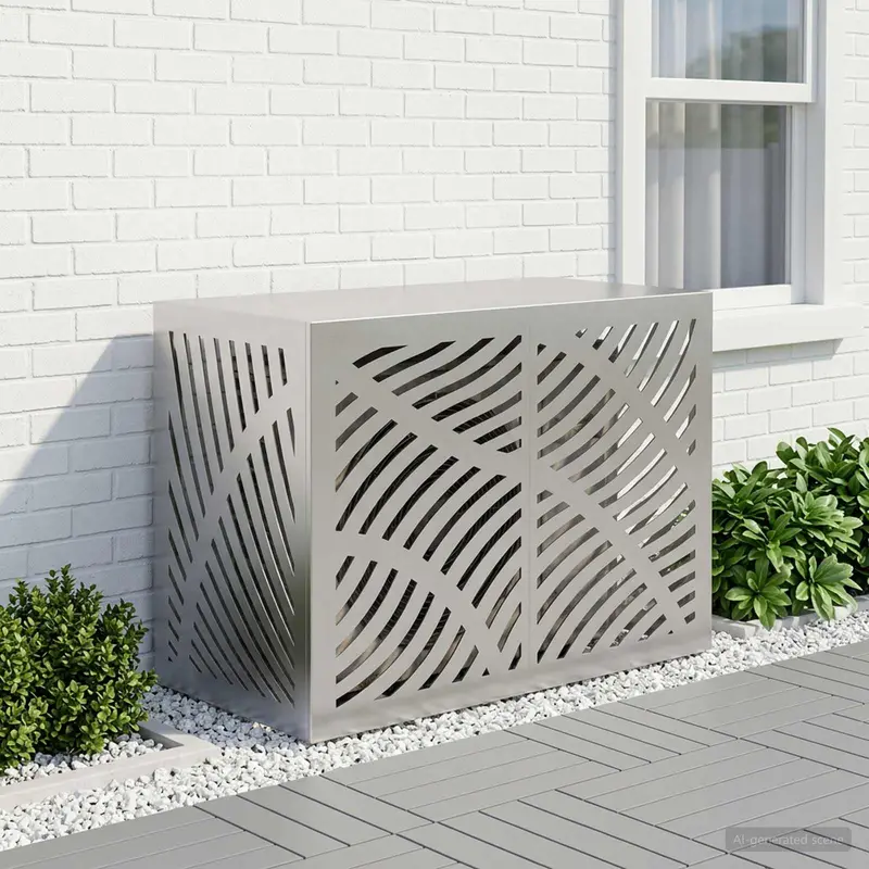 Vidaxl airconditioner hoes zilver 100 x 50 x 70 cm roestvrij staal