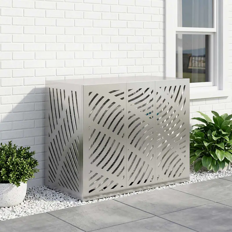 Vidaxl airconditioner hoes zilver 110 x 50 x 80 cm roestvrij staal