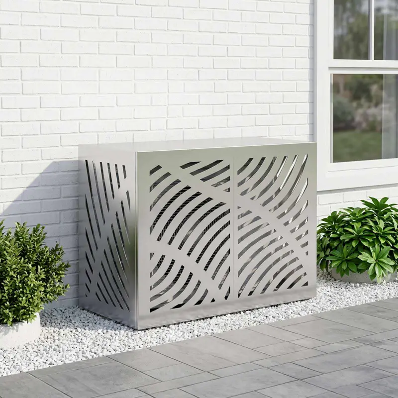 Vidaxl airconditioner hoes zilver 90 x 40 x 60 cm gegalvaniseerd staal