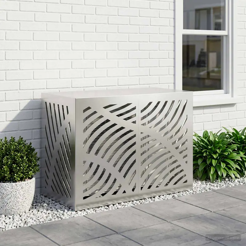 Vidaxl airconditioner hoes zilver 90 x 40 x 60 cm roestvrij staal