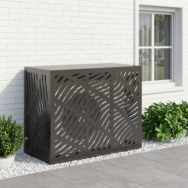 Vidaxl airconditioner hoes zwart 110 x 50 x 80 cm staal