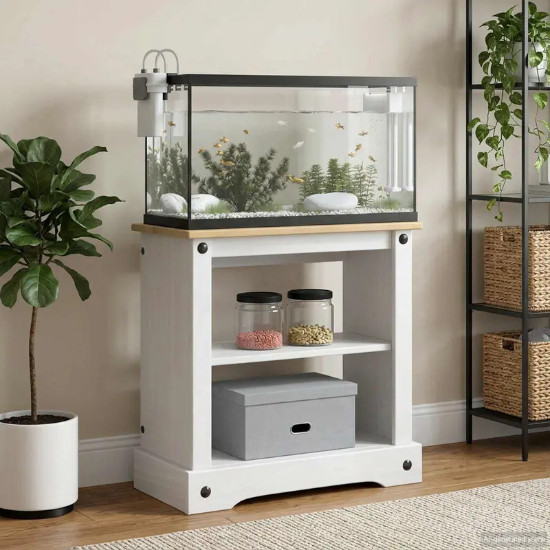 Vidaxl aquarium stand corona wit en bruin 60,5 x 30 x 60 cm 150 kg