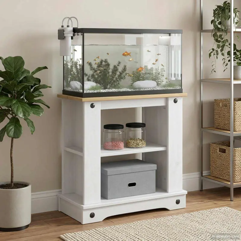 Vidaxl aquarium stand corona wit en bruin 60 x 30 x 60 cm 150 kg