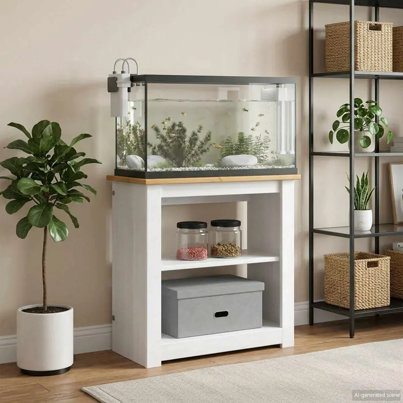 Vidaxl aquarium stand panama wit en bruin 60 x 30 x 60 cm 150 kg
