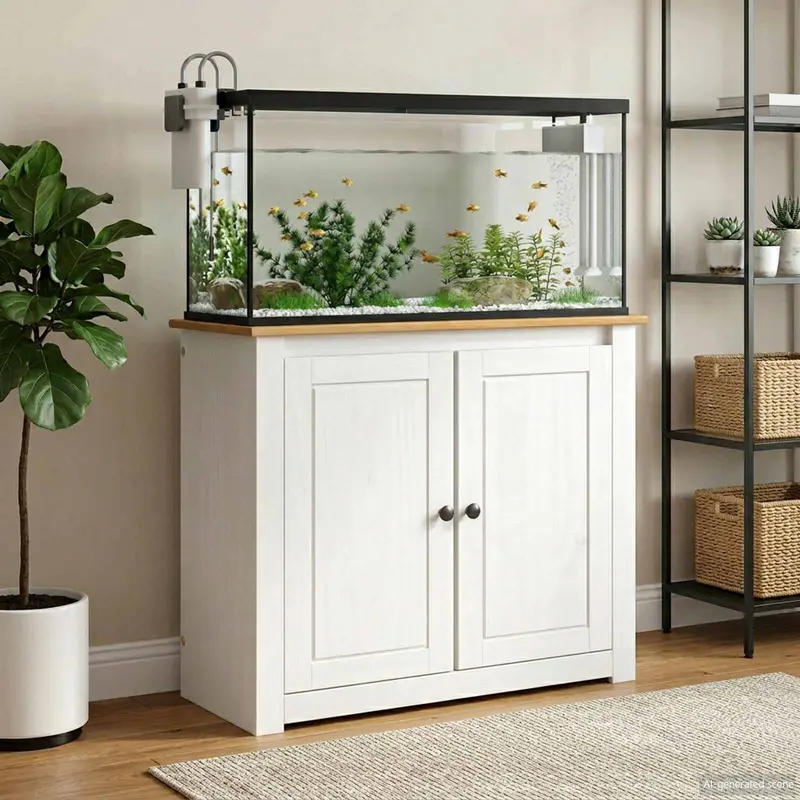 Vidaxl aquarium stand panama wit en bruin 81 x 36 x 73 cm 250 kg