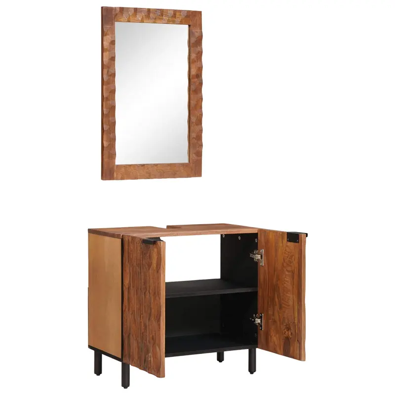 Vidaxl badkamer sets 2 st acacia bruin winish 62 x 33 x 58 cm