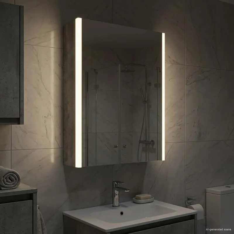 Vidaxl badkamer spiegelkast beton grijs 33 x 11,5 x 50 cm bewerkt hout