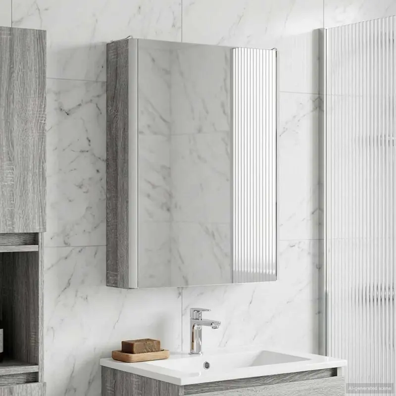 Vidaxl badkamer spiegelkast grijs sonoma 43 x 11,5 x 60,5 cm