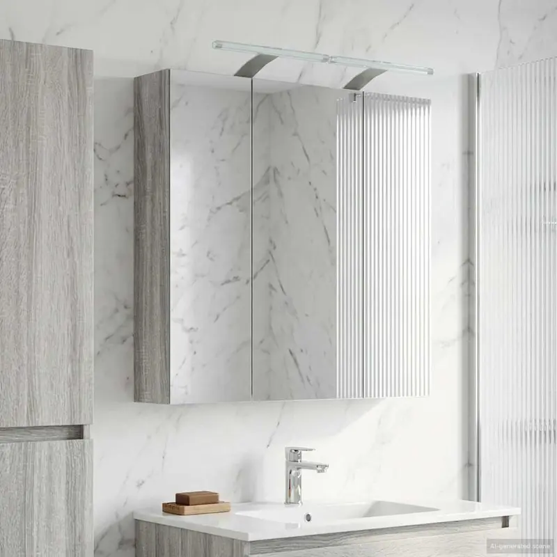 Vidaxl badkamer spiegelkast grijs sonoma 70 x 14,5 x 70 cm