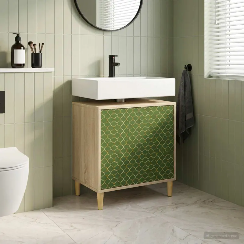 Vidaxl badkamerkast geleen sonoma 60 x 40 x 60 cm bewerkt hout