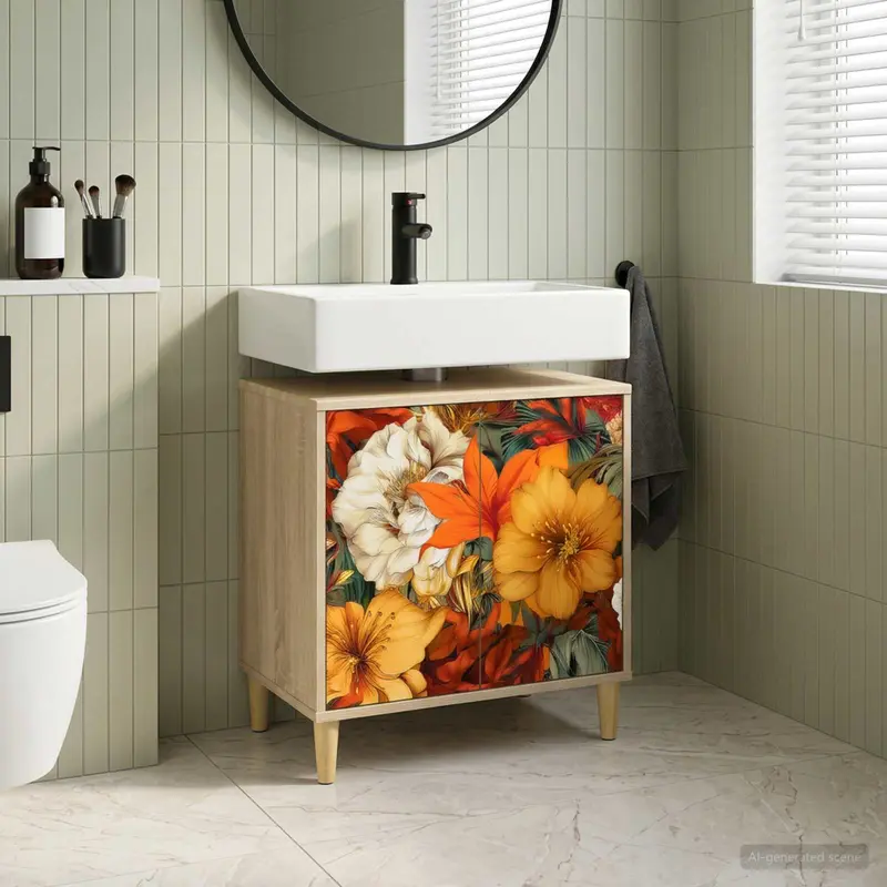 Vidaxl badkamerkast gennep sonoma 60 x 40 x 60 cm bewerkt hout