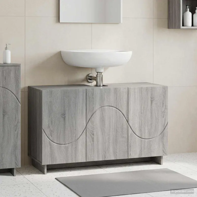 Vidaxl badkamerkast grijs sonoma 101 x 41 x 58 cm bewerkt hout