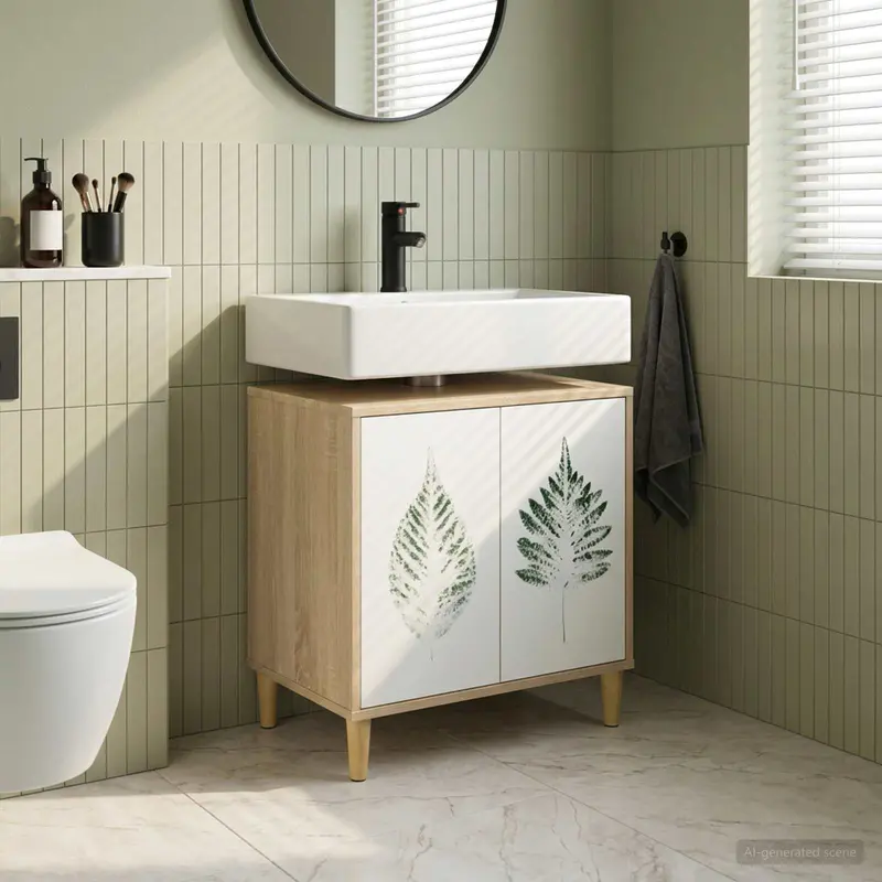 Vidaxl badkamerkast hanau sonoma 60 x 40 x 60 cm bewerkt hout