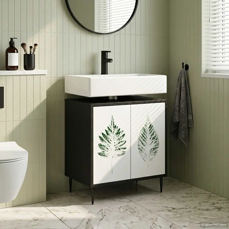 Vidaxl badkamerkast hanau zwart eiken 60 x 40 x 61 cm bewerkt hout