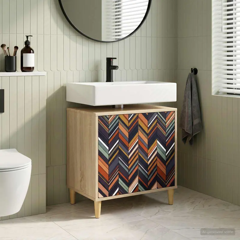 Vidaxl badkamerkast ommen sonoma 60 x 40 x 60 cm bewerkt hout