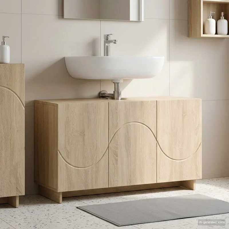 Vidaxl badkamerkast sonoma eiken 101 x 41 x 58 cm bewerkt hout