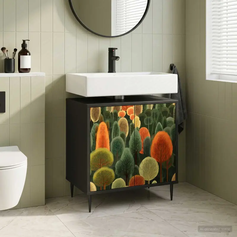 Vidaxl badkamerkast zaandam zwart eiken 60 x 40 x 61 cm bewerkt hout
