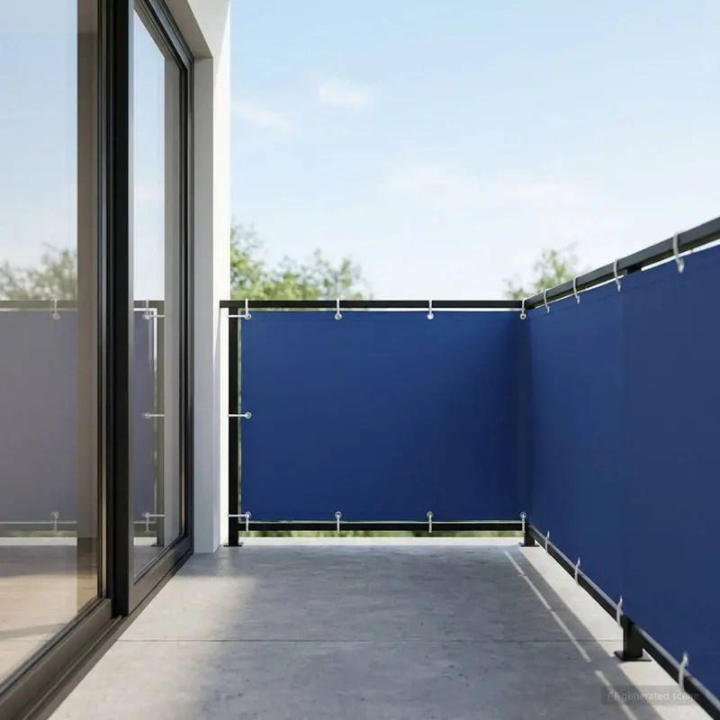 Vidaxl balkon privacy scherm 150 x 500 cm stof met pu-coating blauw