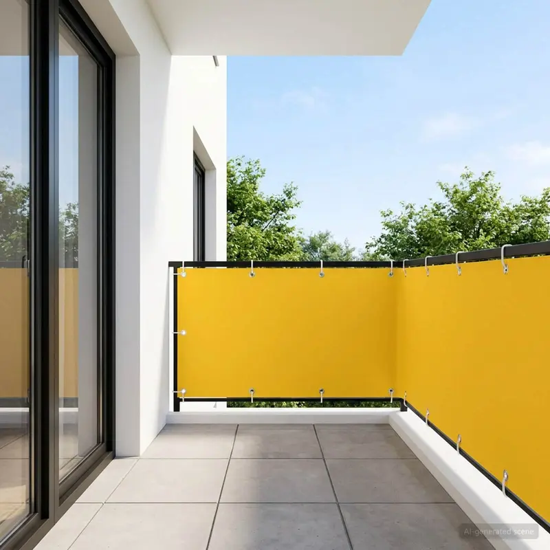 Vidaxl balkon privacy scherm 150 x 600 cm stof met pu-coating geel