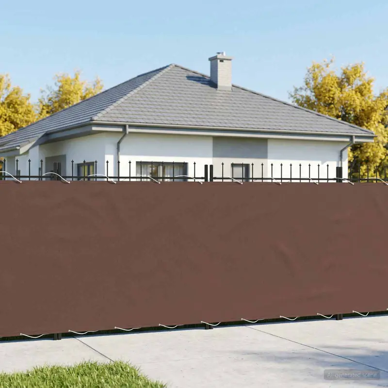 Vidaxl balkon privacy scherm 150 x 700 cm stof met pu-coating bruin