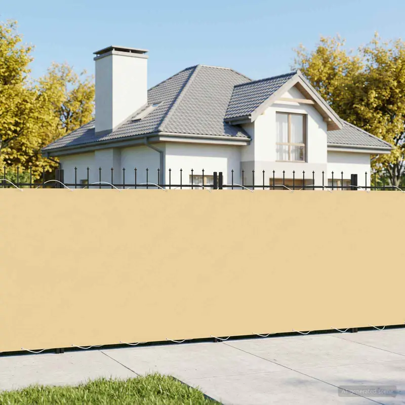 Vidaxl balkon privacy scherm 200 x 1000 cm stof met pu-coating zand