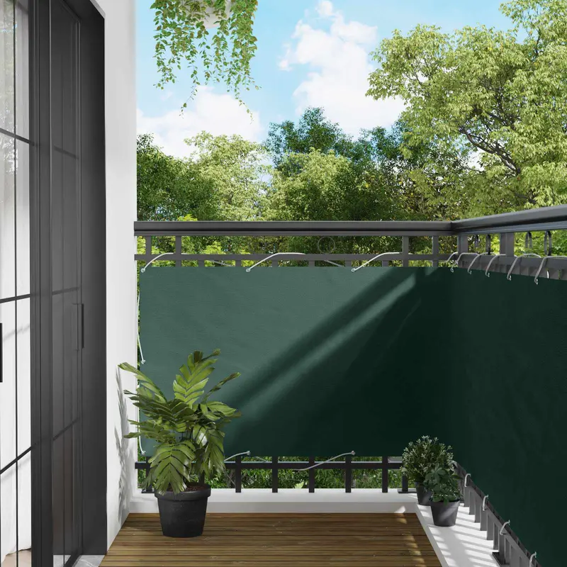 Vidaxl balkon scherm 100 x 300 cm oxford stof rechthoekig donkergroen