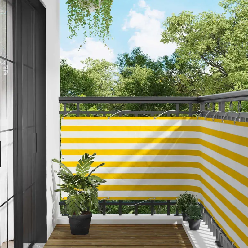 Vidaxl balkon scherm 100 x 300 cm oxford stof rechthoekig geel en wit