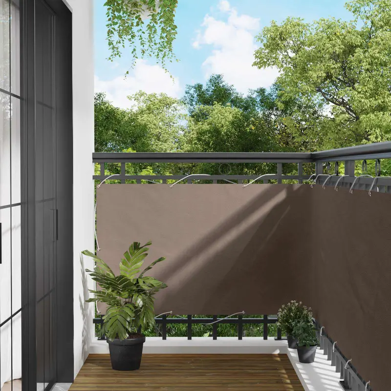 Vidaxl balkon scherm 100 x 300 cm oxford stof rechthoekig taupe