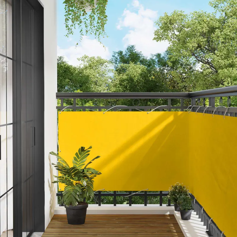 Vidaxl balkon scherm 100 x 400 cm oxford stof rechthoekig geel