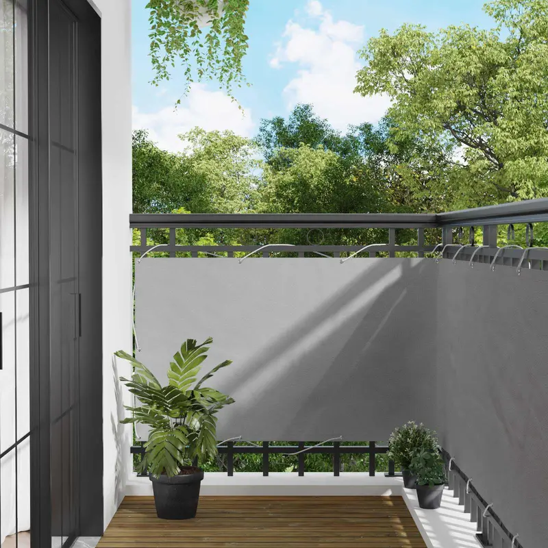 Vidaxl balkon scherm 100 x 400 cm oxford stof rechthoekig lichtgrijs
