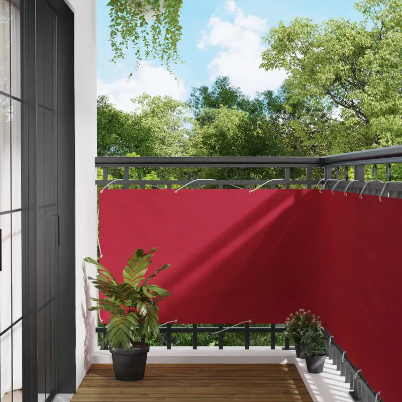 Vidaxl balkon scherm 100 x 500 cm oxford stof rechthoekig rood