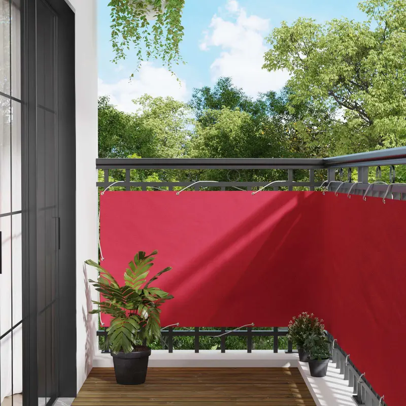 Vidaxl balkon scherm 100 x 700 cm oxford stof rechthoekig bordeauxrood