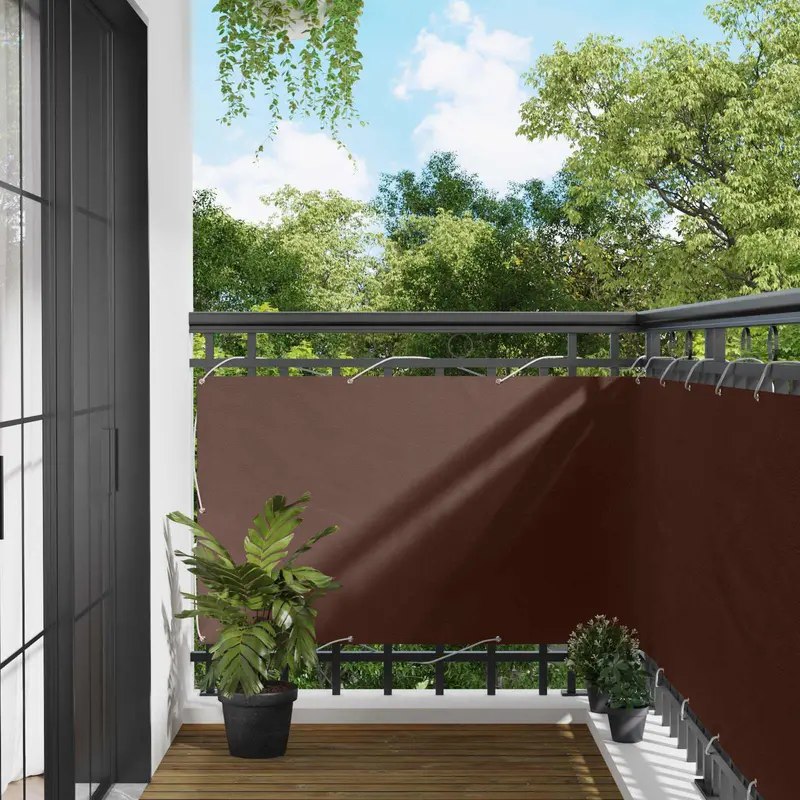 Vidaxl balkon scherm 100 x 800 cm oxford stof rechthoekig bruin