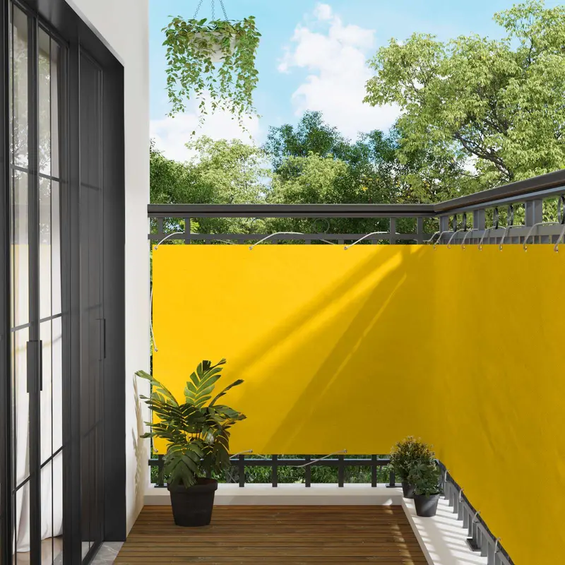 Vidaxl balkon scherm 110 x 1000 cm oxford stof rechthoekig geel